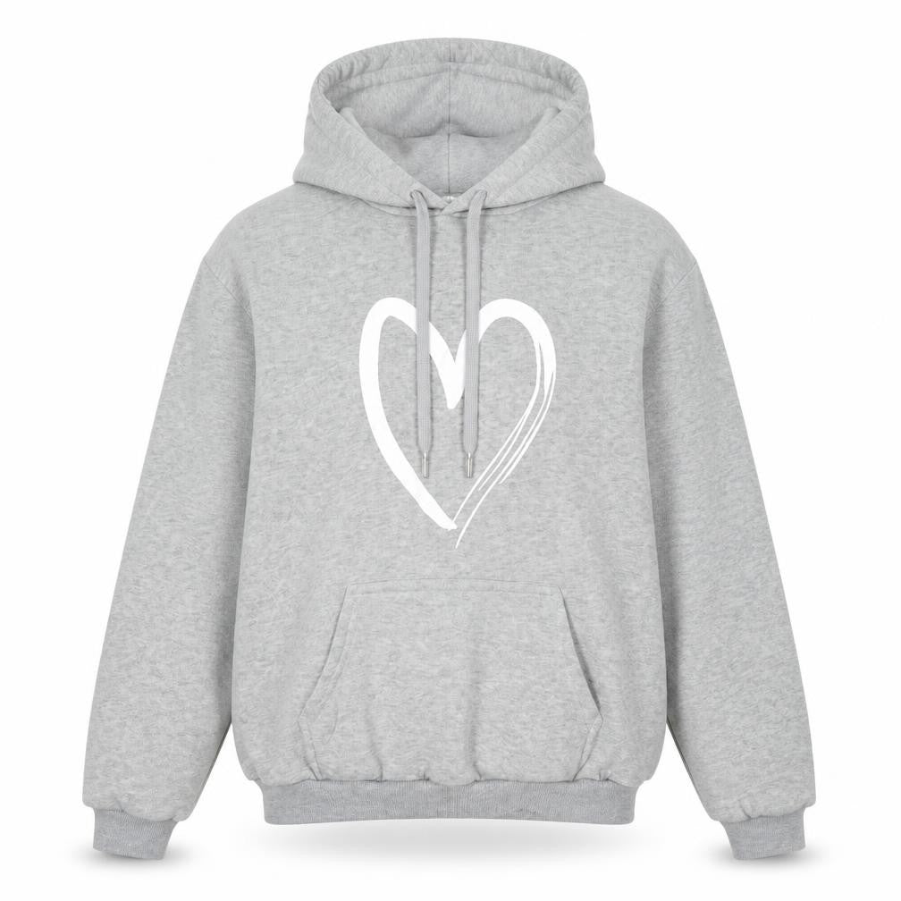 Front view of SHEIN women’s grey pullover hoodie, size S