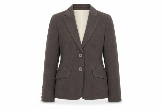 Front view of Autonomy women’s brown jacket blazer, size UK 10