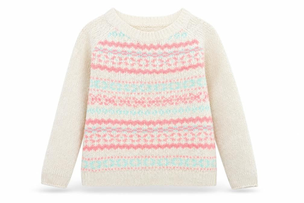 New Look Girls Beige Floral Knit Pullover Jumper Size 14-15 Years