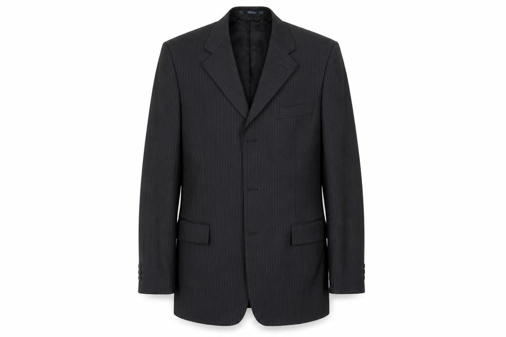 Front view of Next men’s grey striped jacket suit jacket, size 40