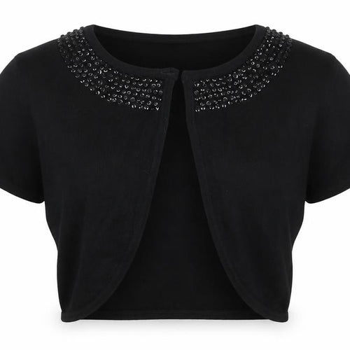 Debenams Womens Black  Knit Cardigan Jumper Size 14
