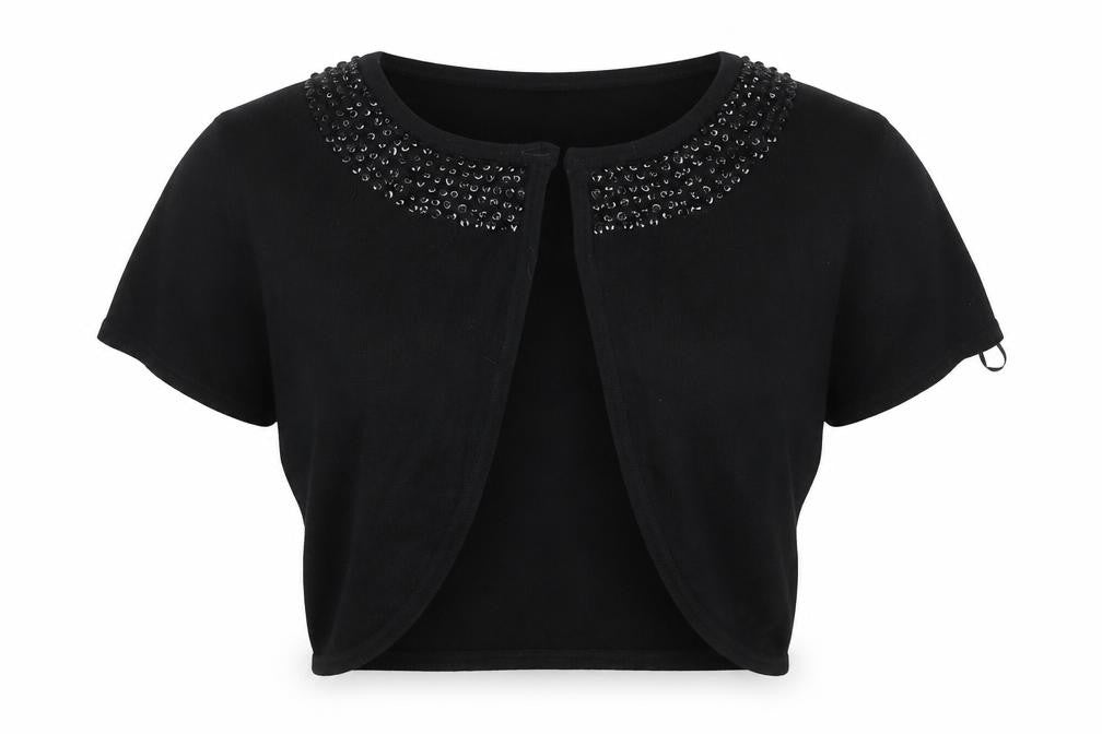 Debenams Womens Black  Knit Cardigan Jumper Size 14