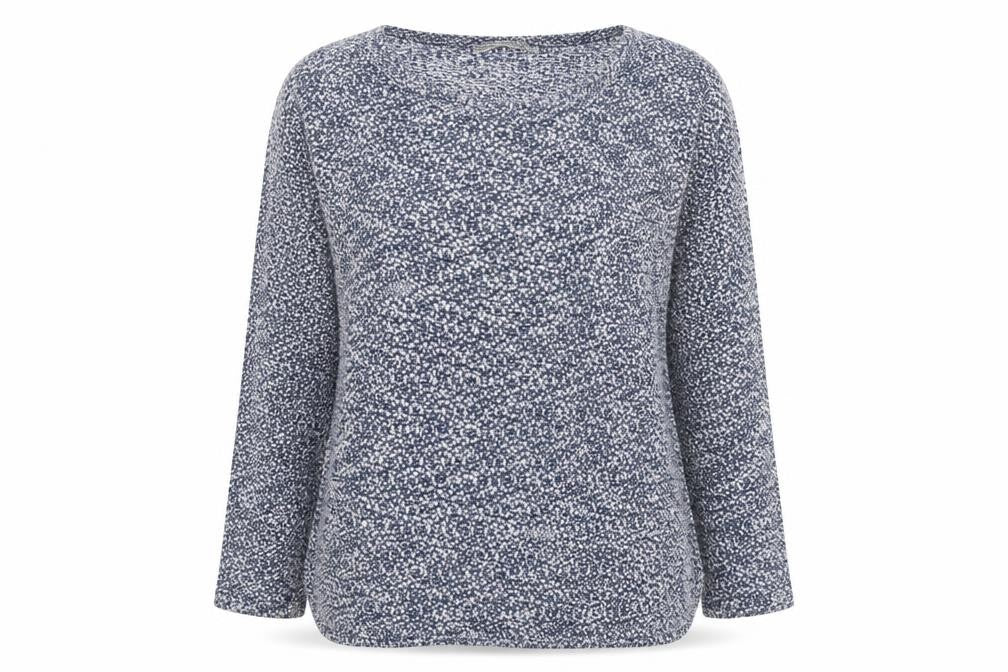 Front view of Atmosphere women’s blue knit jumper, size UK 12