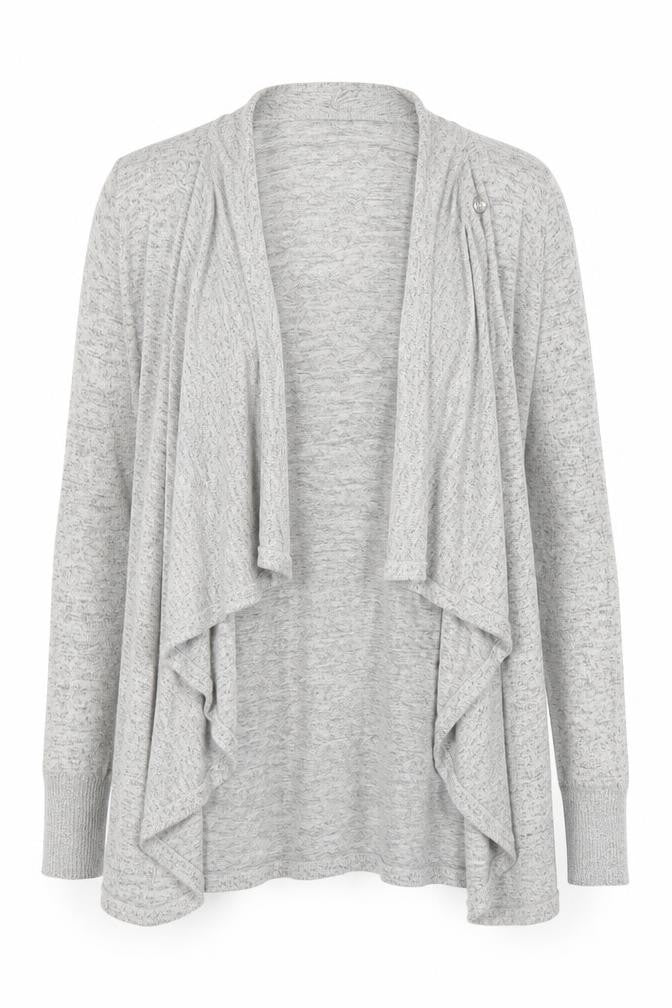 AnyBody Womens Grey  Rayon Cardigan Jumper Size S
