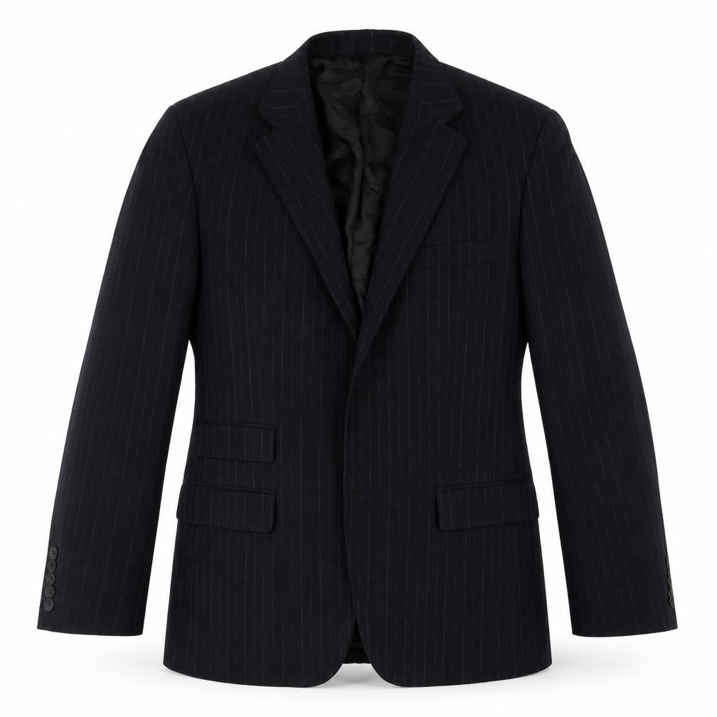 Front view of Taylor & Reece men’s beige striped jacket suit jacket, size L