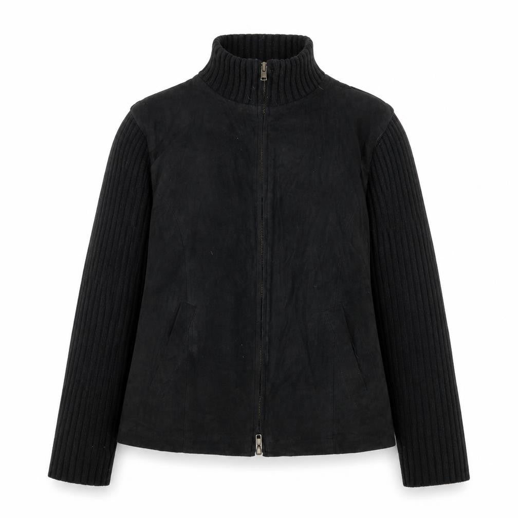 Front view of Preworn women’s black jacket, size M