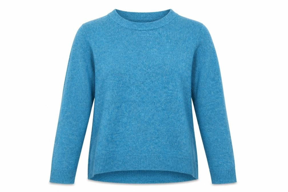 Front view of Gap women’s blue knit jumper, size L