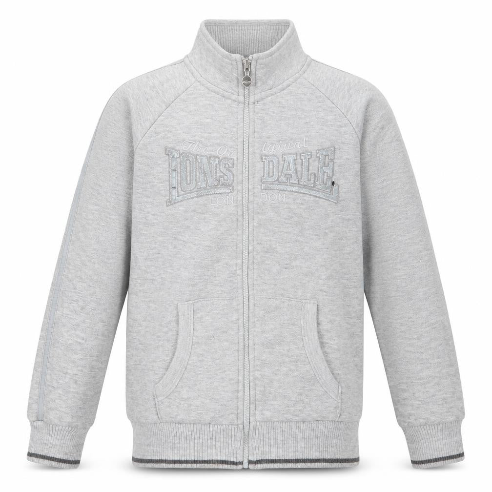 Front view of Lonsdale girls’ grey jacket, size 13, years