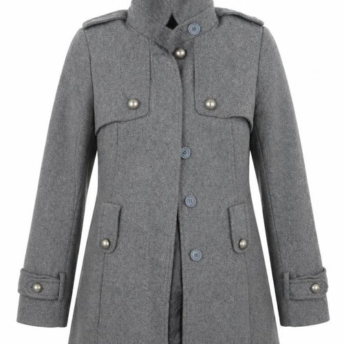 Oasis Womens Grey   Pea Coat Coat Size 8