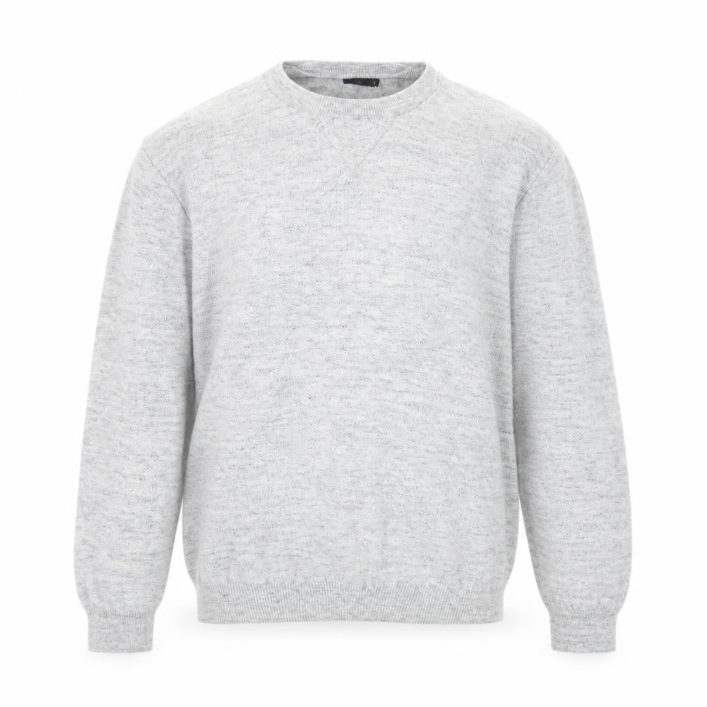 Front view of Matalan men’s grey knit jumper, size L