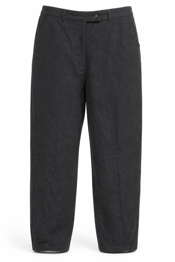 Front view of Emreco women’s grey trousers, size UK 14, 27-inch leg