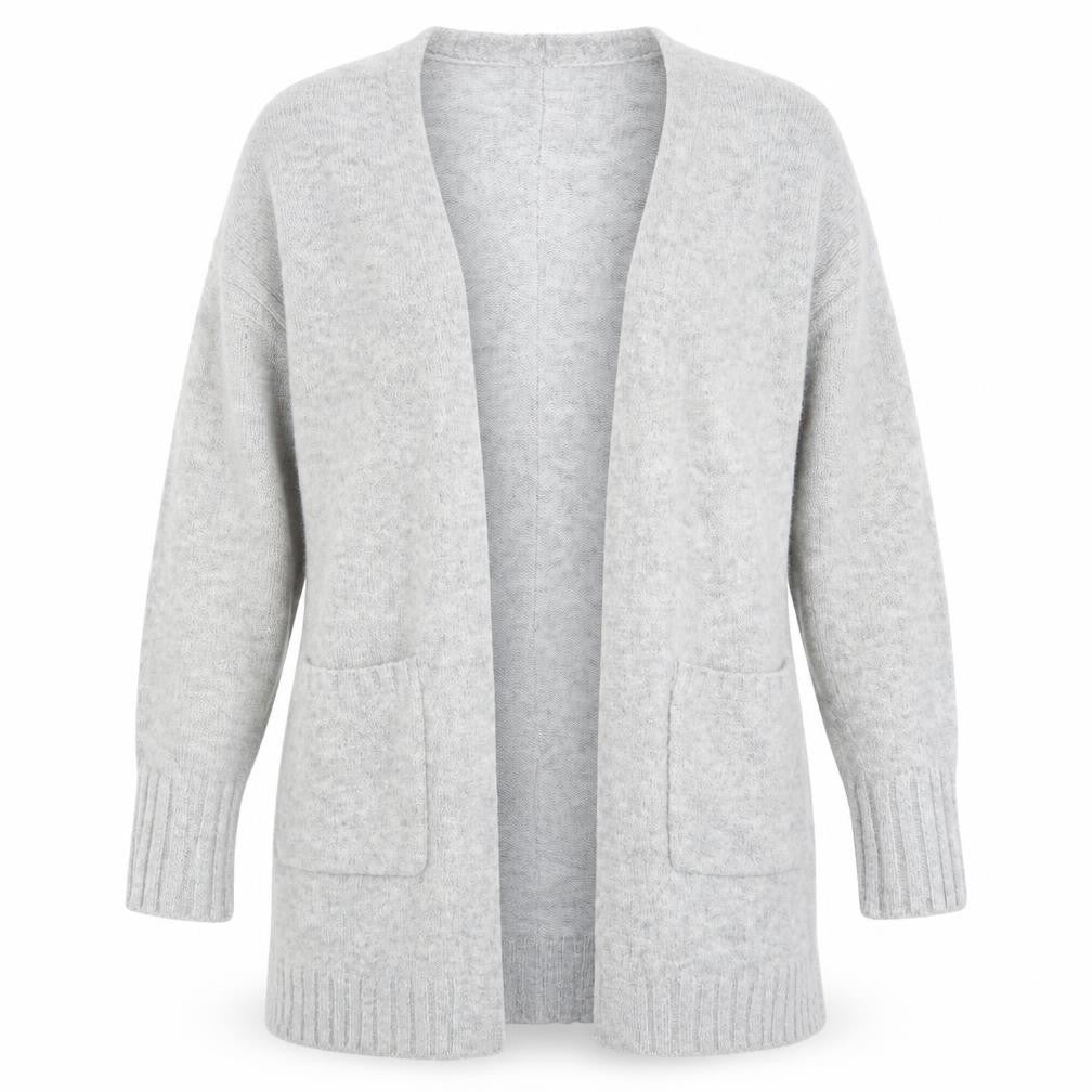 Front view of Marks & Spencer women’s grey wrap jumper, size S