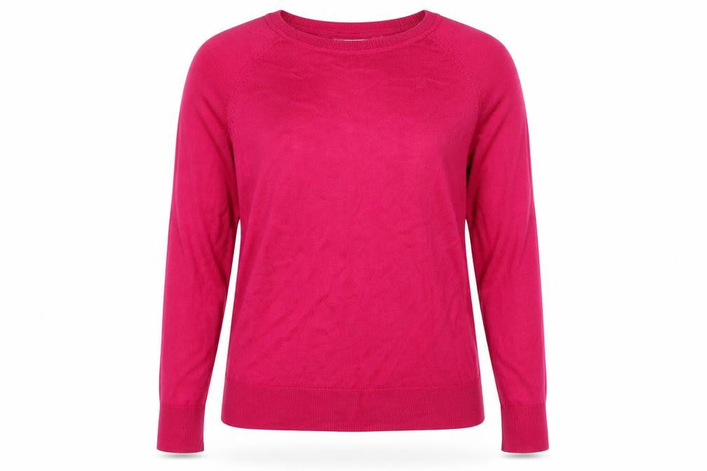 Front view of Mango women’s pink pullover sweatshirt, size S