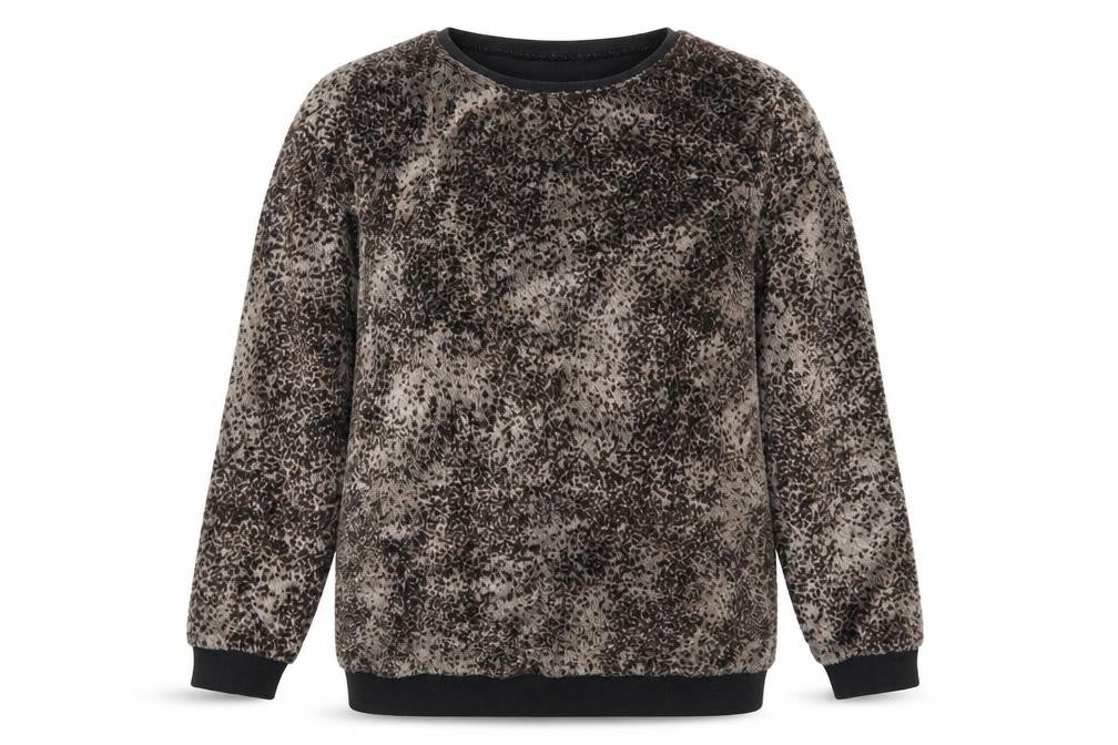 Front view of Next women’s brown animal print jumper, size UK 14