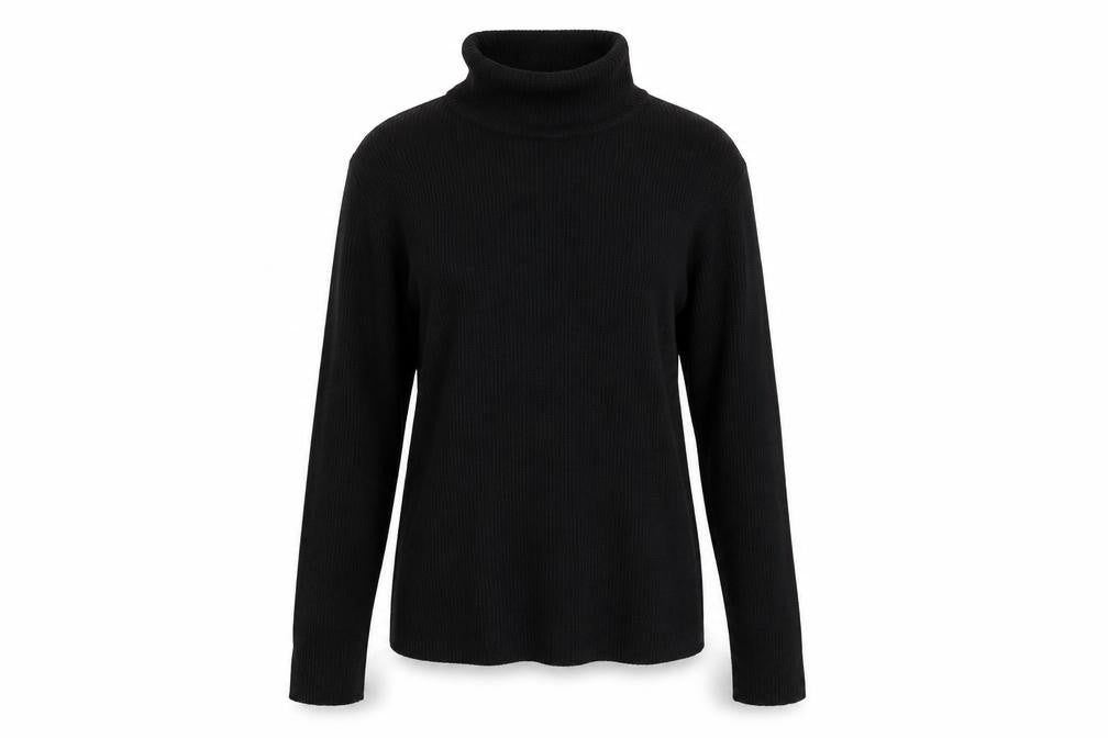 Front view of Miss Selfridge women’s black jumper, size UK 14