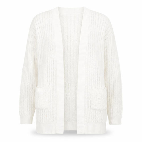 Choice Womens White  Knit Cardigan Jumper Size M