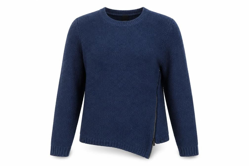 Front view of BC women’s blue knit jumper, size UK 10