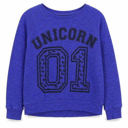 New Look Girls Blue Geometric Jersey Pullover Sweatshirt Size 10-11 Years  - Unicorn