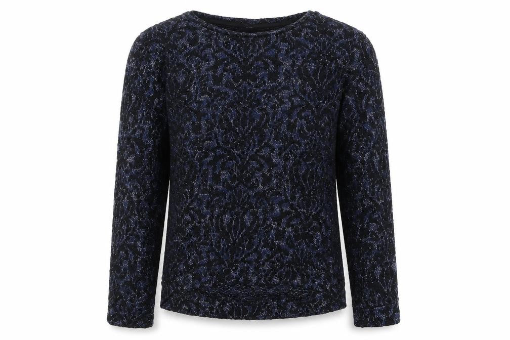 F&F Girls Blue Geometric Jersey Pullover Sweatshirt Size 10-11 Years