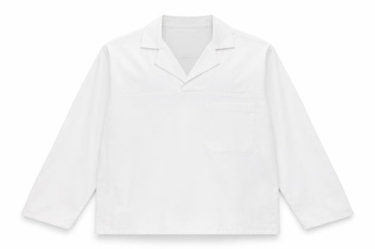 Front view of Portwest men’s white button-up, size M, - pullover
