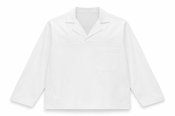 Front view of Portwest men’s white button-up, size M, - pullover