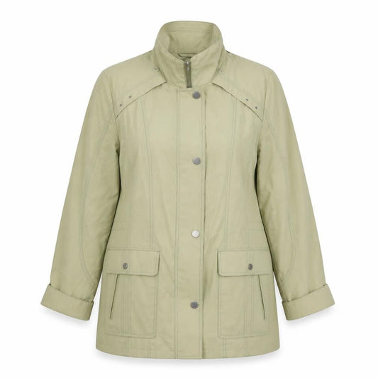 Front view of Cotswold Collections women’s beige jacket, size UK 12