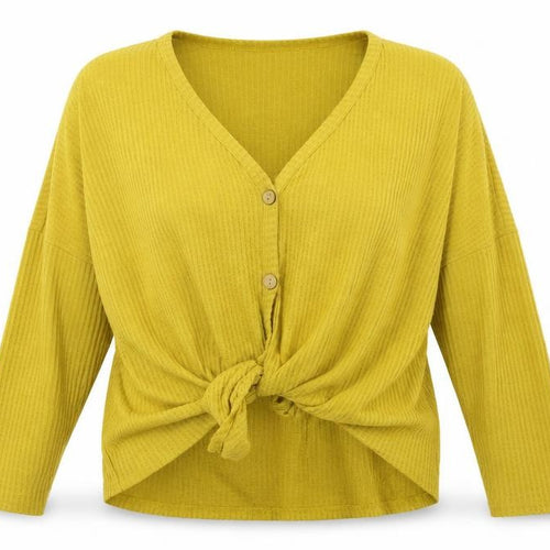 CY Womens Yellow  Knit Cardigan Jumper Size L