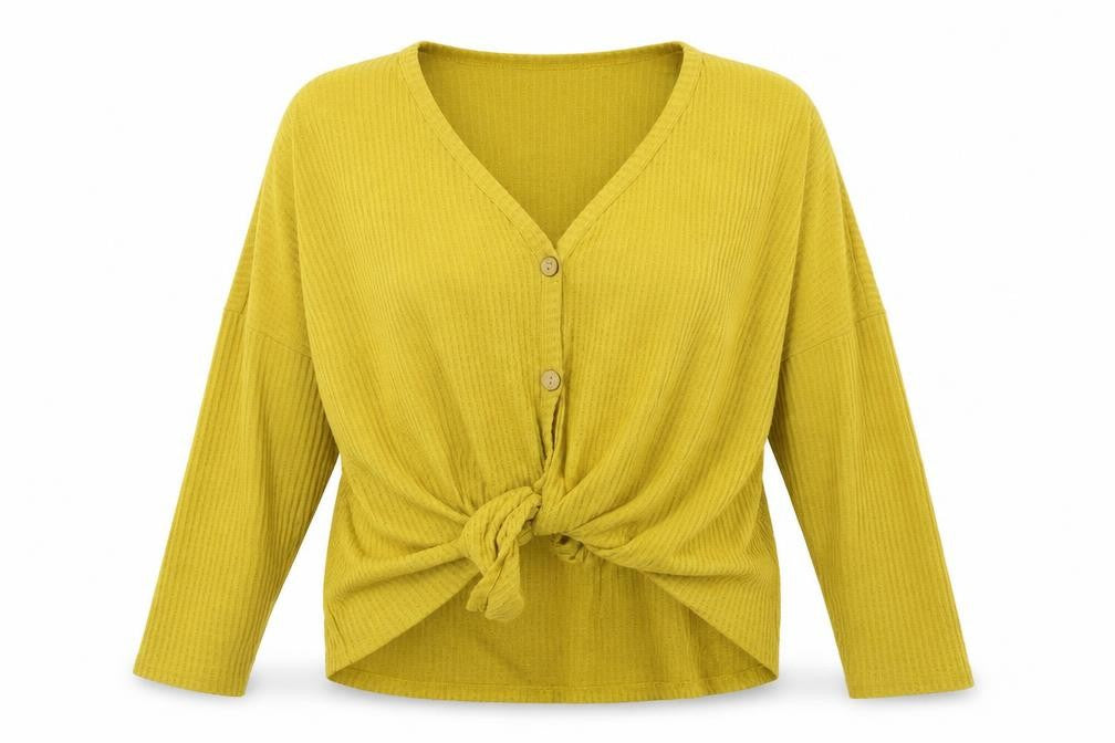 CY Womens Yellow  Knit Cardigan Jumper Size L
