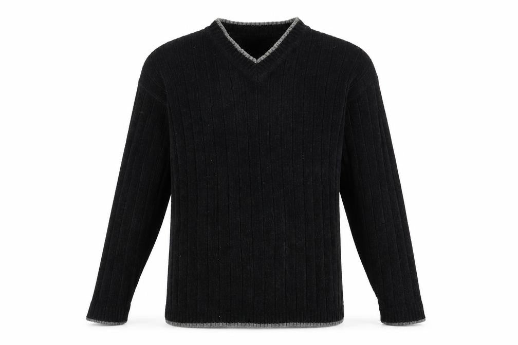 Front view of Cedarwood State men’s black jumper, size M
