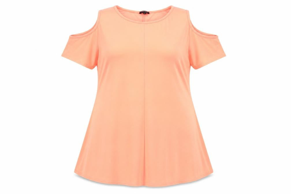 Front view of River Island women’s orange fit & flare, size UK 14