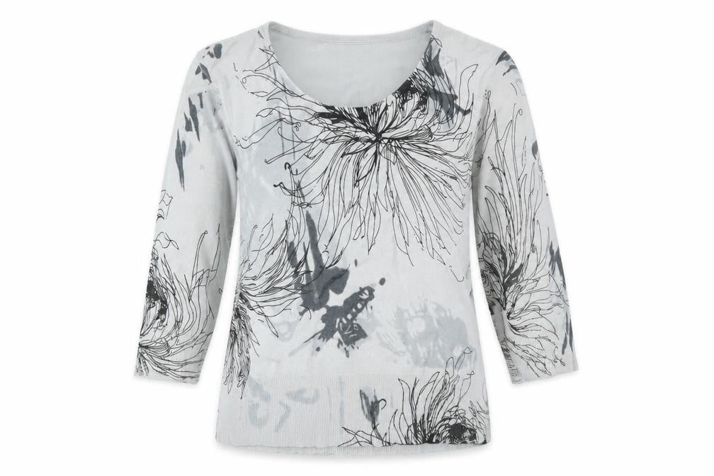 Front view of CMD women’s grey geometric jumper, size L