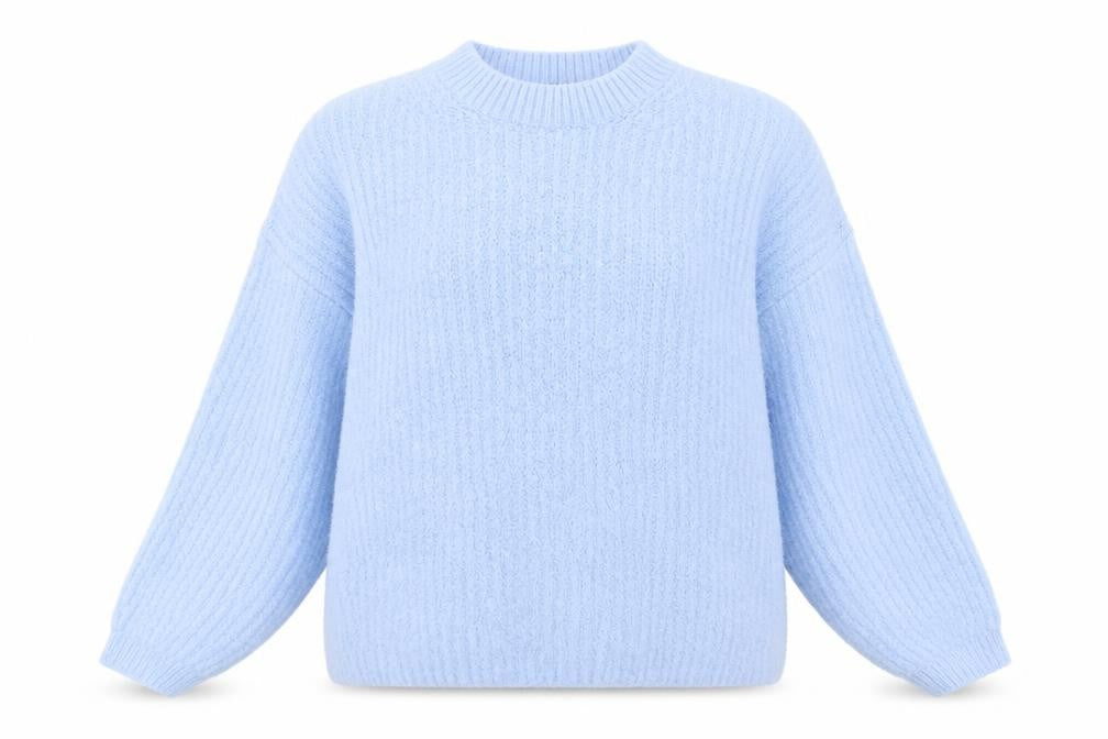 Front view of Marks & Spencer women’s blue jumper, size M
