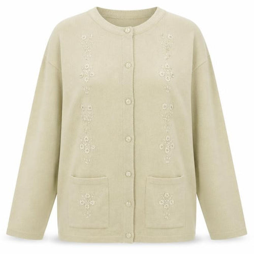 LEXY Womens Beige   Cardigan Jumper Size L