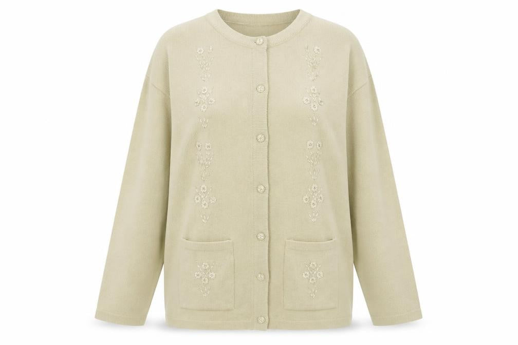 LEXY Womens Beige   Cardigan Jumper Size L