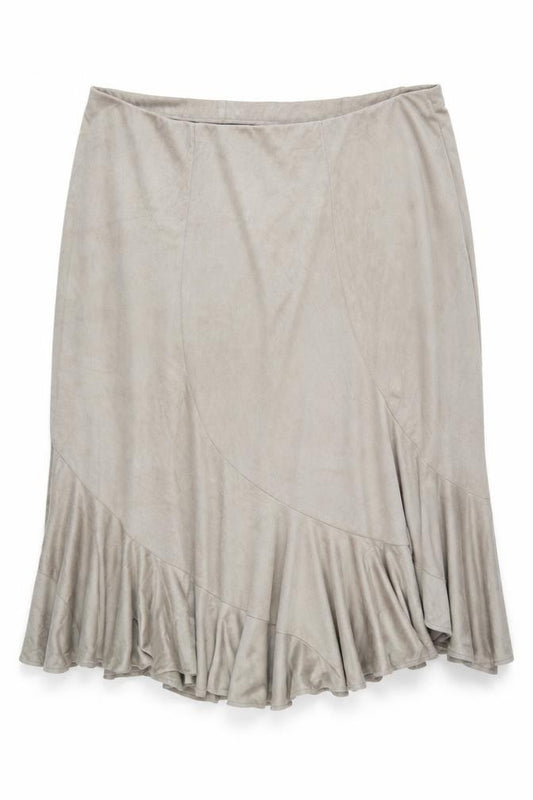 Front view of Damart women’s beige trumpet skirt, size UK 22