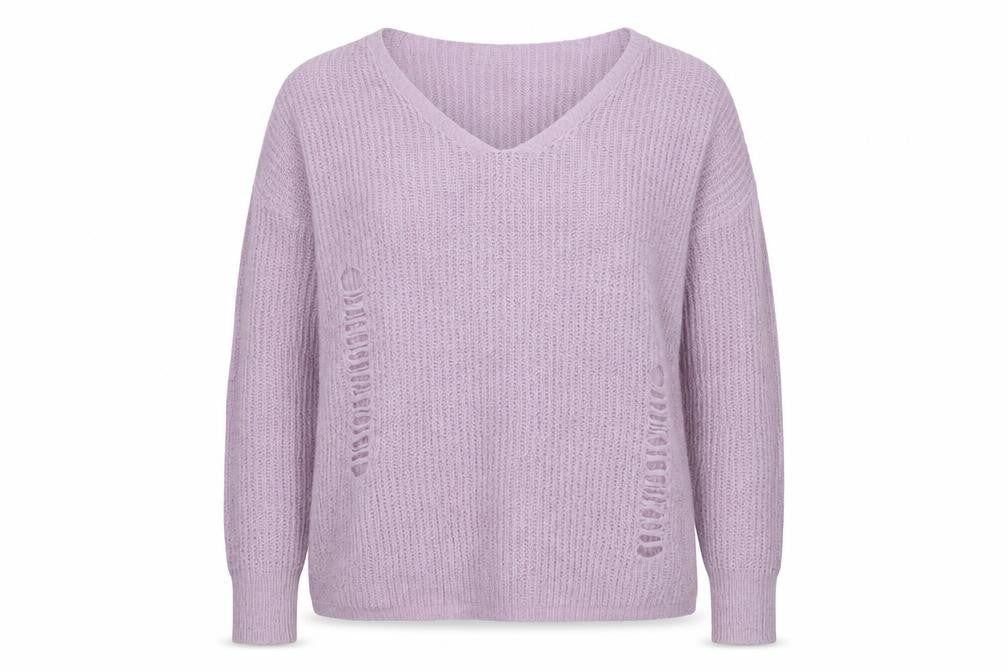 Front view of Atmosphere women’s purple jumper, size S