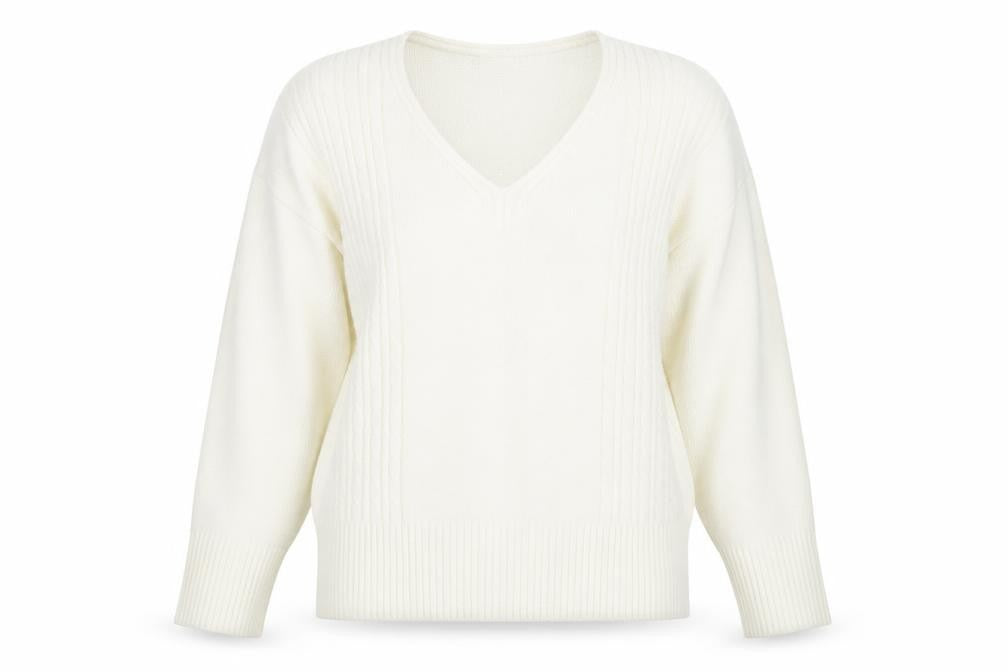 Front view of ckl women’s ivory knit jumper, size M