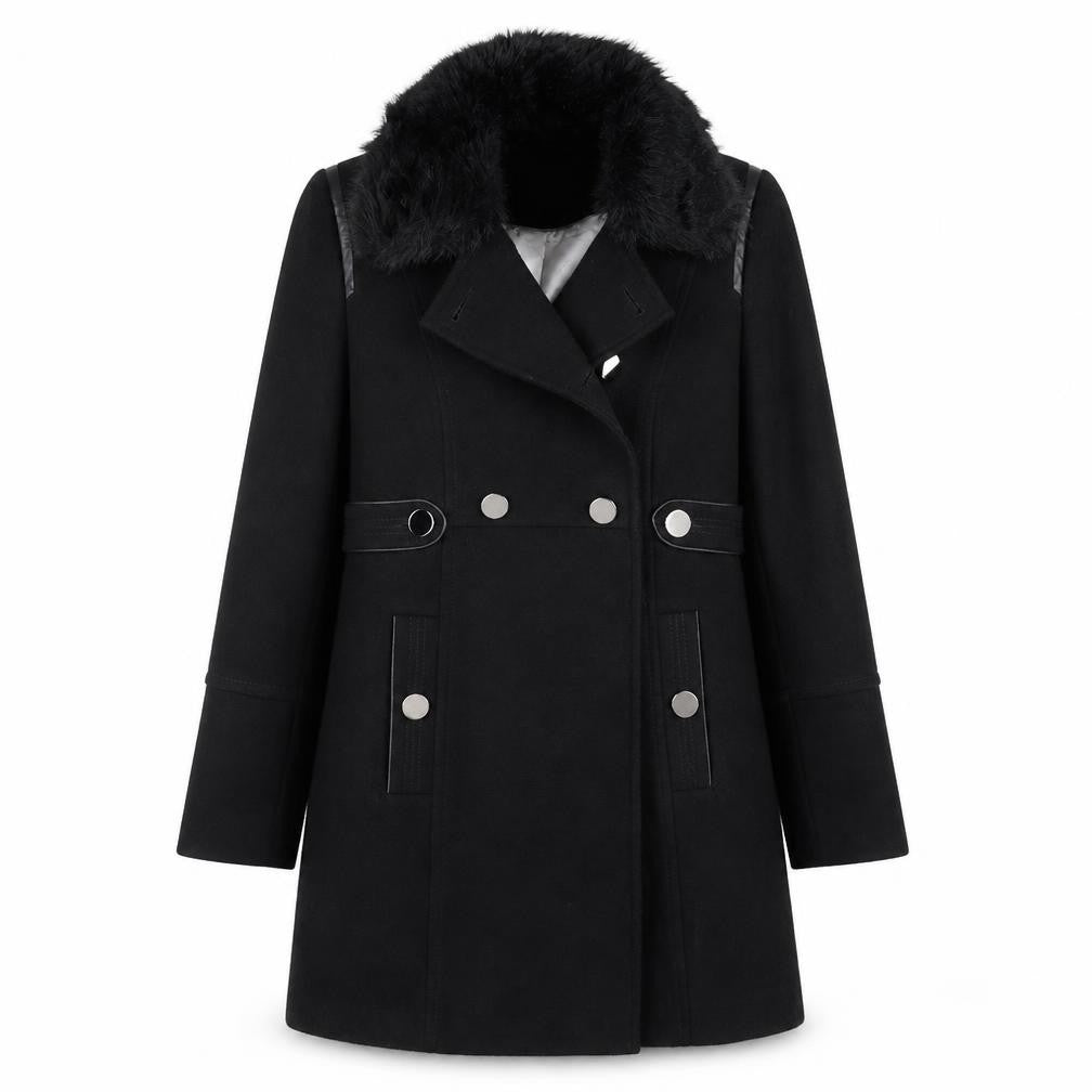Front view of Wallis women’s black jacket coat, size UK 10