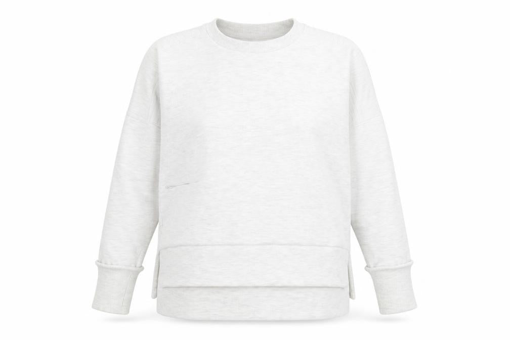 Front view of Primark women’s grey pullover sweatshirt, size XS