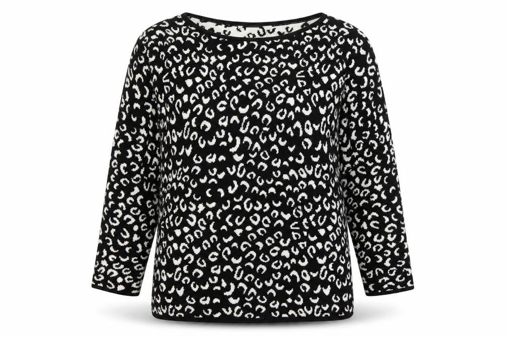 Front view of George women’s black animal print jumper, size M