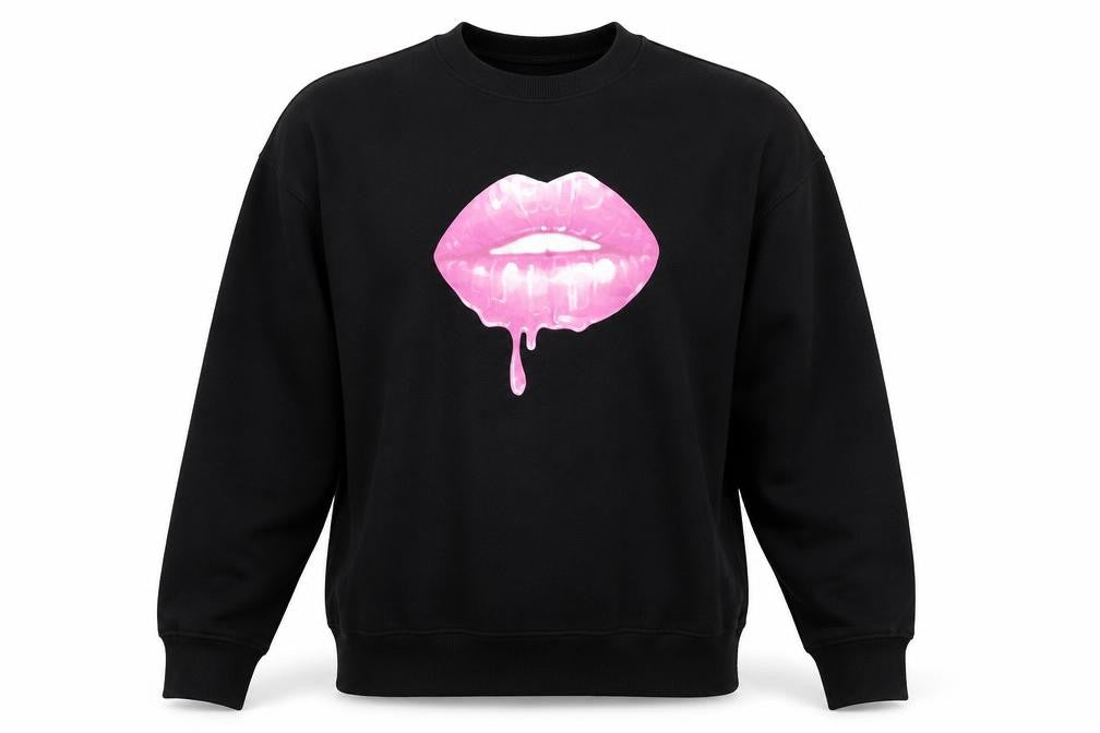 Front view of New Look women’s black pullover sweatshirt, size S
