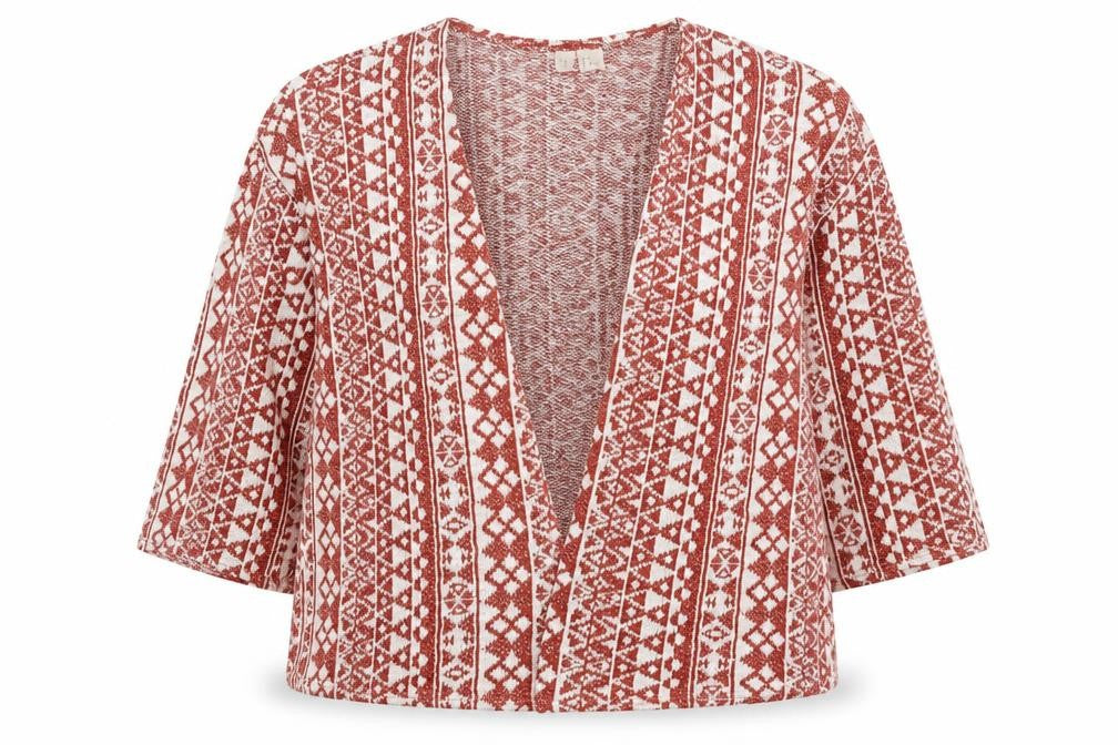 Divided Womens Brown Geometric Knit Cardigan Jumper Size M