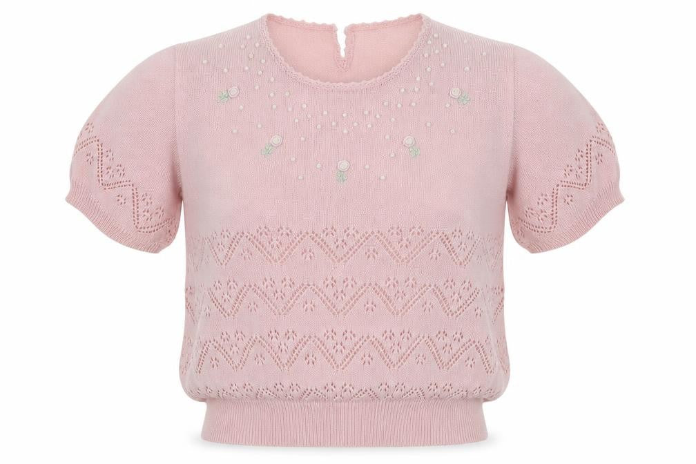 Front view of Shangai women’s pink jumper, size L