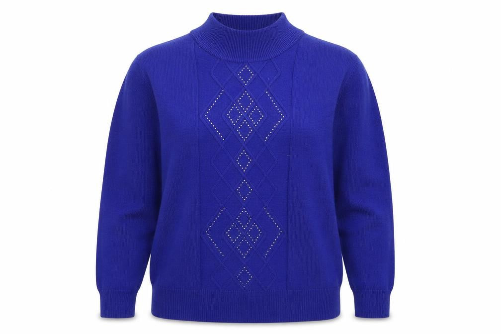 Front view of Paramour women’s blue knit jumper, size L