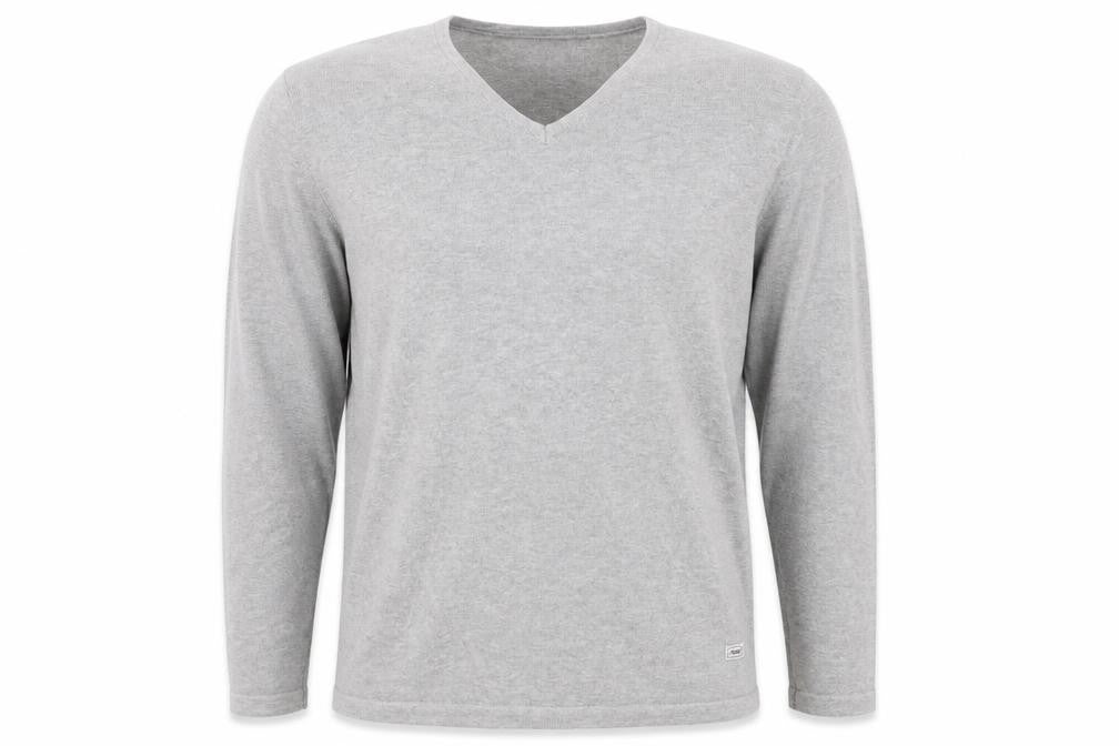 Front view of Produkt men’s grey knit jumper, size XL