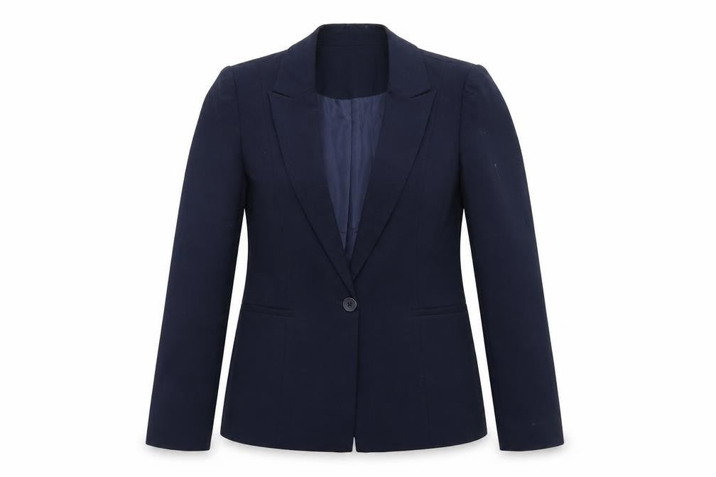 Front view of Papaya women’s blue jacket suit jacket, size UK 12