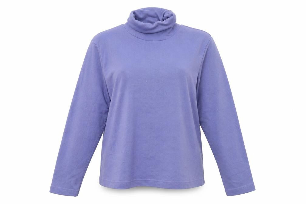 Front view of Viz a Viz women’s purple pullover sweatshirt, size UK 14