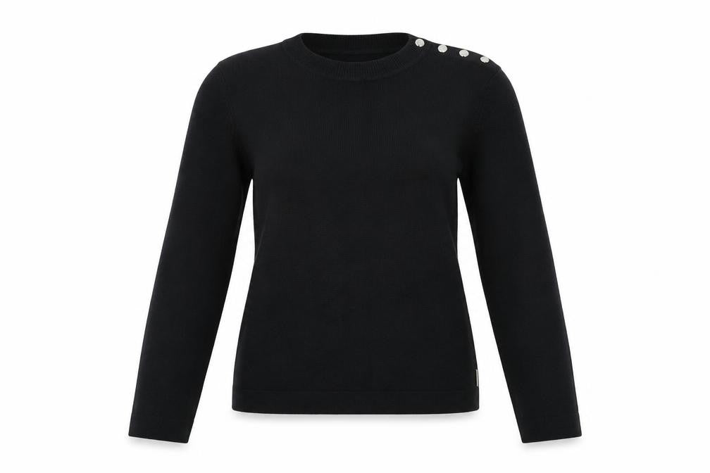 Front view of Debenhams women’s black pullover sweatshirt, size M