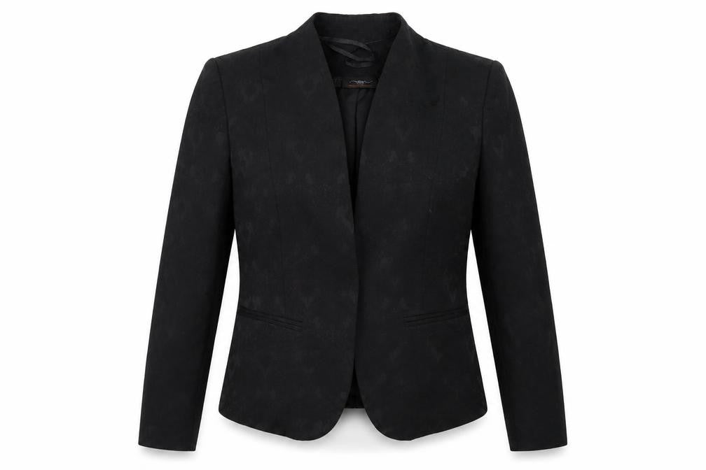 Front view of New Look women’s black jacket, size UK 14