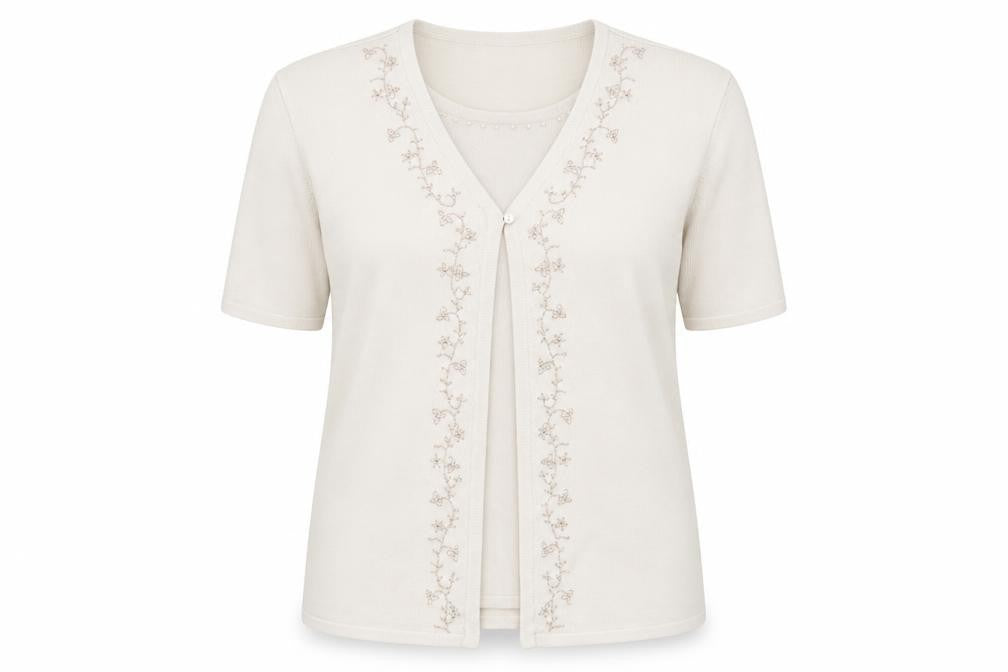 Front view of Preworn women’s beige jumper, size L